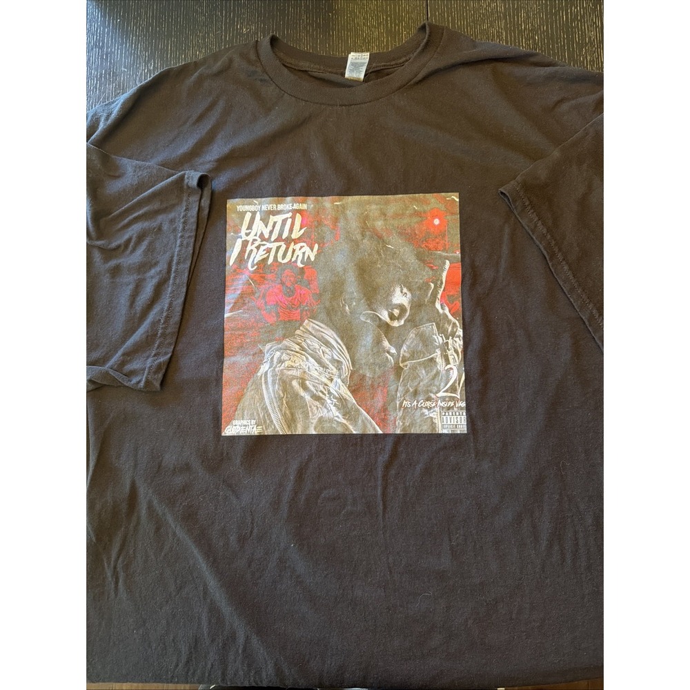 YoungBoy Never Broke Again Until I Return Tee Mens 4XL Black Gildan Shirt